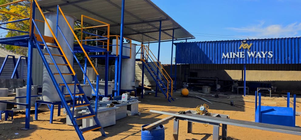 The Mine Ways workshop and showroom in Harare, with fabricated tanks and steelwork on the yard